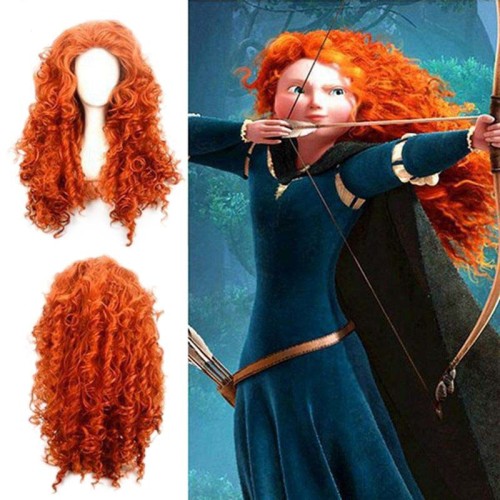 Brave Merida Orange Curly Synthetic Wig CW125