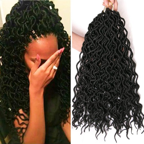 18" Black African Dreadlocks Synthetic Hair Extensions PW1332