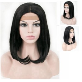 Black Bob Straight Lace Front Synthetic Wig LF463