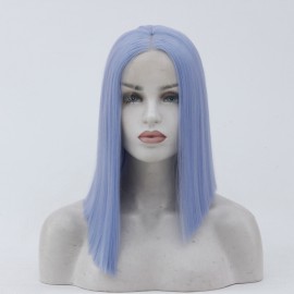 14" Light Blue Straight Bob Lace Front Synthetic Wig LF447