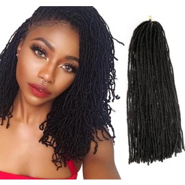 18" Black African Dreadlocks Synthetic Hair Extensions PW1332