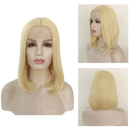 12" Blonde Straight Bob Lace Front Synthetic Wig LF458