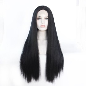 Natural Color Straight Yaki Lace Front Synthetic Wig LF443