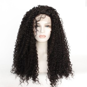 Black Kinky Curly Lace Front Synthetic Wigs LF550