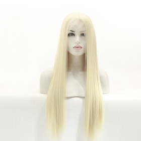 Blonde Long Straight 13*6 Big Lace Front Synthetic Wigs LF588