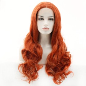 24" Orange Body Wavy Lace Front Synthetic Wig LF490