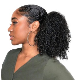 Afro Kinky Curly Human Hair Drawstring Rope Ponytail PW1030