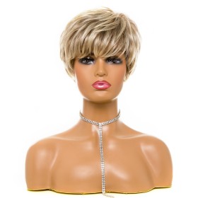 Light Gold Blonde Short Synthetic Pixie Wigs RW1184