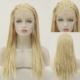 24" Light Blonde Triple Braid Lace Front Synthetic Braided Wig BW382