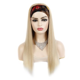 20" Two Tone Blonde Straight Synthetic Headband Wigs HW953