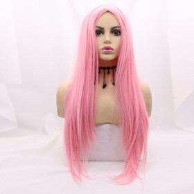  Long Straight Pink Synthetic Wigs RW726