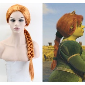 Shrek Princess Fiona Golden Straight Braided Synthetic Wig CW131