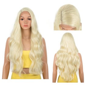 Blonde Long Wavy Lace Front Synthetic Wig LF208