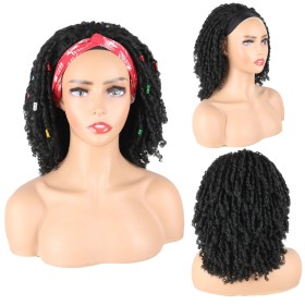 Black Crochet Curly Hair Synthetic Headband Wigs HW937