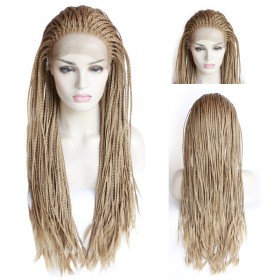 24" Fashion Light Brown Lace Front Synthetic Braided Wig BW395