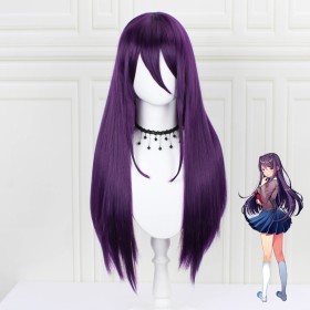 Doki Doki Literature Club Yuri Purple Straight Synthetic Cosplay Wig CW162