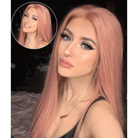 Two Tone Pink Wavy Lace Front Synthetic Wig LF475