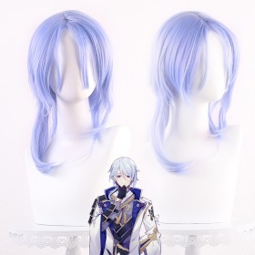 Genshin Impact Kamisato Ayato Light Blue Synthetic Cosplay Wigs CW831