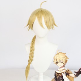 Genshin Impact Aether Blonde Braided Synthetic Cosplay Wig CW345