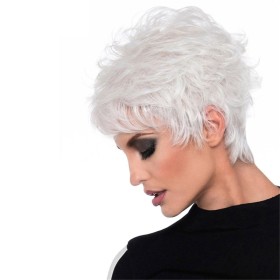 Fashion White Short Wave Synthetic Wigs RW1177