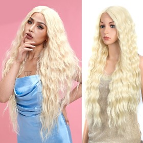 Blonde Long Wavy Lace Front Synthetic Wig LF231