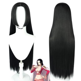 One Piece Boa·Hancock Black Straight Synthetic Cosplay Wigs CW854