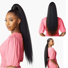 Black Corn Silk Synthetic Ponytail Hair Extensions PW1349