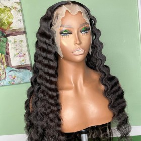 20" Crimped Wave 13X4 Lace Front Remy Natural Hair Wig NH283