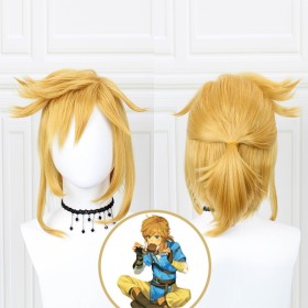 The Legend of Zelda Link Dark Gold Short Synthetic Cos Wig CW136