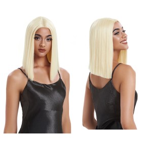Blonde Straight Bob Lace Front Synthetic Wigs LF232