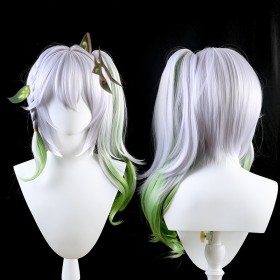 Genshin Impact Nahida Silver Green Synthetic Cosplay Wigs CW827
