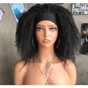 Black African Caterpillar Short Curly Synthetic Afro Headband Wigs HW1309