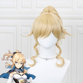 Genshin Impact Jean Blonde Ponytail Synthetic Cos Wig CW164