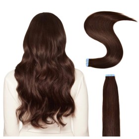Brown 100% Human Hair Tape In Hair Extensions PW1076
