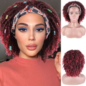 Multi-Colored Crochet Curly Hair  Synthetic Headband Wigs HW936
