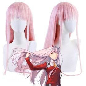 DARLING in the FRANXX Strelizia Pink Long Straight Synthetic Cos Wig CW145