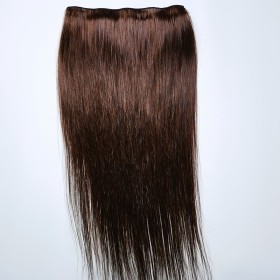 Brown Human Hair Clip In Hair Extensions Straight PW1022