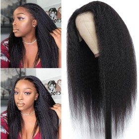 Black Yaki Straight Synthetic Hair Wig RW012