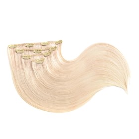 Blonde Human Hair Clip In Hair Extensions 4-piece Set PW1095