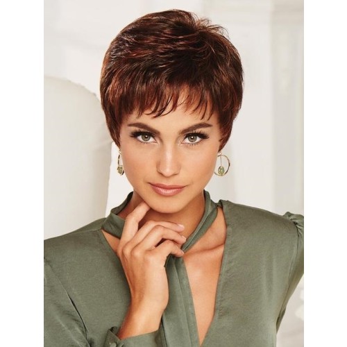Two Tone Brown Short Straight Synthetic Pixie Wigs  RW1131