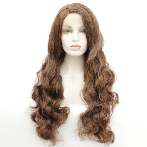 Two Tone Brown Wavy Lace Front Synthetic Wigs LF522
