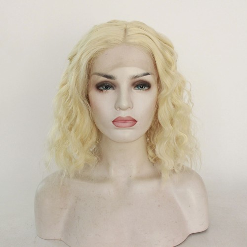 Blonde Short Wavy Lace Front Synthetic Wig LF514