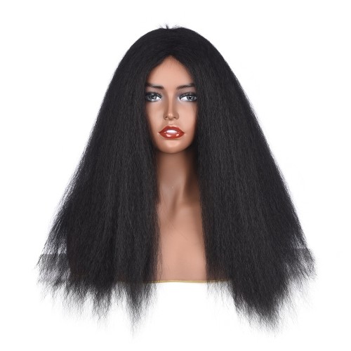 Black Kinky Yaki Straight Synthetic Afro Wigs RW1325
