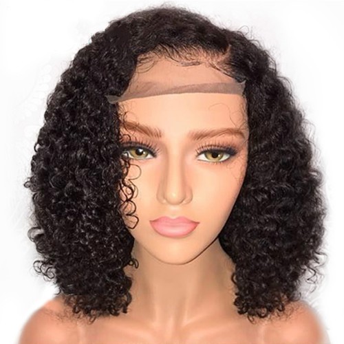12" Black African Short Curly Lace Front Synthetic Wigs LF1104
