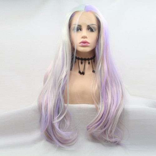 Fashion Multi-Color Micro Wavy Lace Front Synthetic Wigs LF686