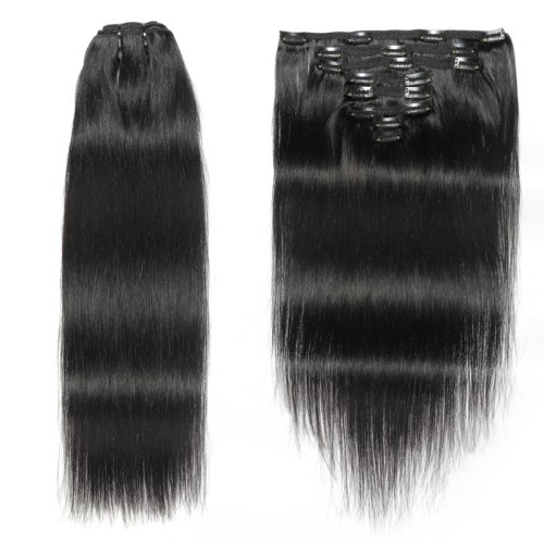 Silky Straight Human Hair Clip In Hair Extension PW1058