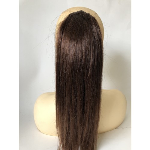 Brown Silky Straight Human Hair Drawstring Rope Ponytail PW1037