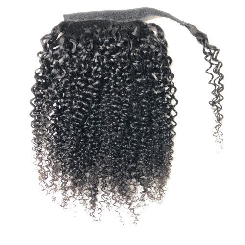 Kinky Curly Wrap Around Human Hair Ponytail Extension PW1050
