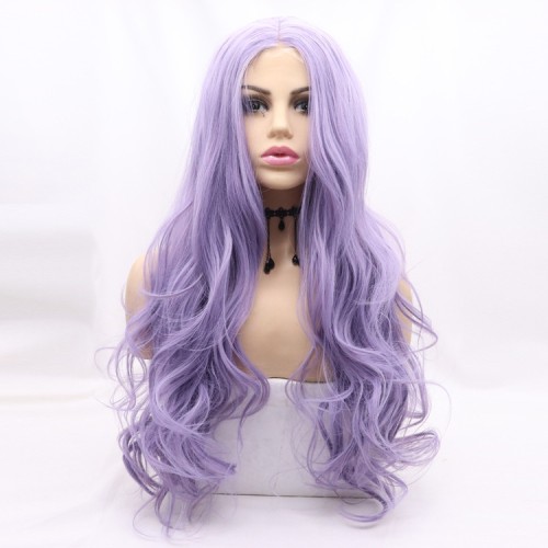 Light Purple Body Wavy Small Lace Front Synthetic Wigs LF665