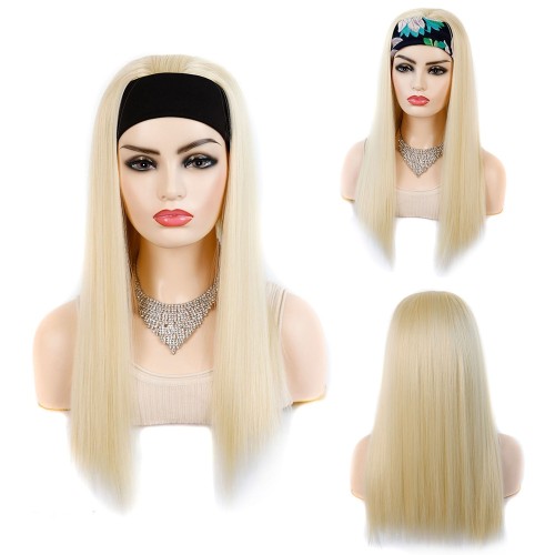 22" Blonde Straight Synthetic Headband Wigs HW923